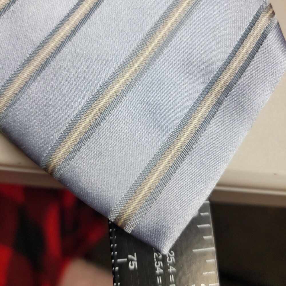 Boggi Milano Made in Italy Tie Striped Blue Silver Gray 3.5" x 59.5 - Picture 11 of 16